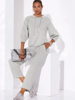 Pullover| Sweatshirt im softweichen Modal-Mix hellgrau