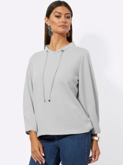 Pullover| Sweatshirt im softweichen Modal-Mix hellgrau