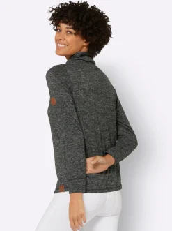 Pullover| Sweatshirt in Melange-Optik graphit-grau-meliert