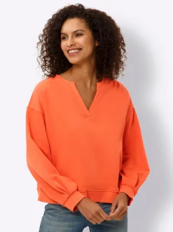 Pullover|heine Sweatshirt mit Ballonärmeln orange