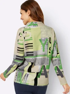 Pullover|Shirts| Sweatshirt mit Buchstaben-Print apfel-ecru
