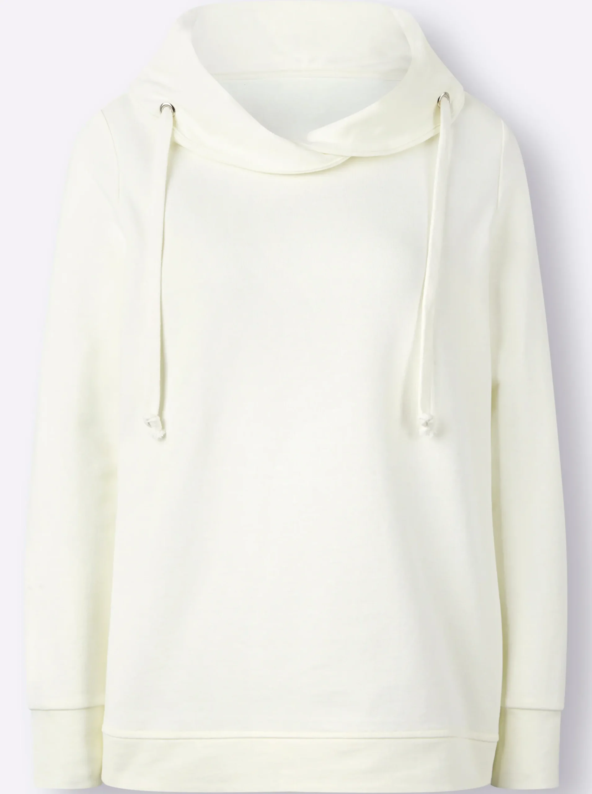 Basics|Shirts| Sweatshirt mit halsfernem Rollkragen wollweiß