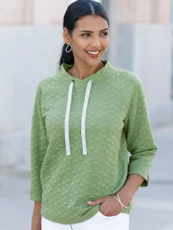 Pullover|Shirts| Sweatshirt mit Jacquard-Struktur apfel
