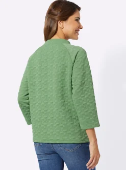 Pullover|Shirts| Sweatshirt mit Jacquard-Struktur apfel