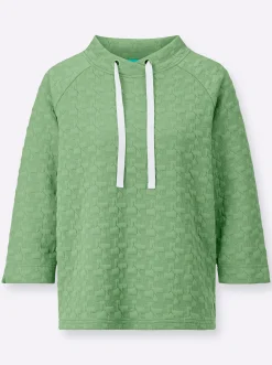 Pullover|Shirts| Sweatshirt mit Jacquard-Struktur apfel