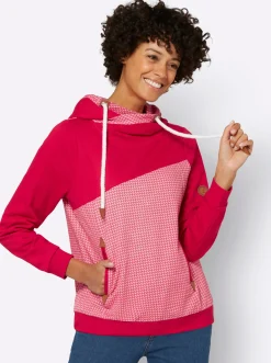 Pullover| Sweatshirt mit Kapuze rot
