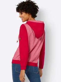 Pullover| Sweatshirt mit Kapuze rot