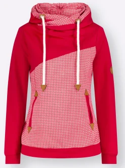 Pullover| Sweatshirt mit Kapuze rot