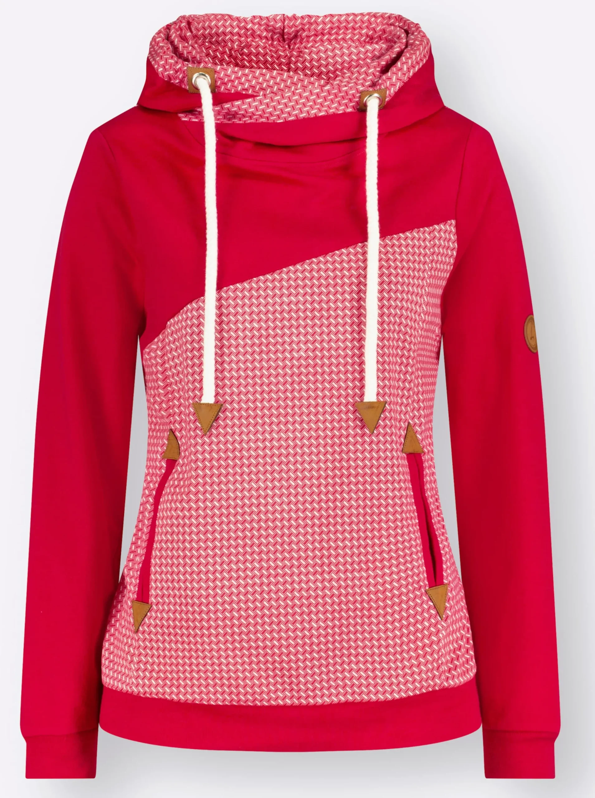Pullover| Sweatshirt mit Kapuze rot