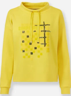 Pullover|heine Sweatshirt mit Pailletten limone