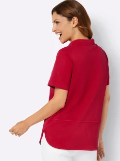 Pullover| Sweatshirt mit Seitenschlitzen rot