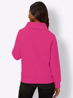 Shirts|heine Sweatshirt mit Troyer-Kragen fuchsia