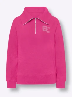 Shirts|heine Sweatshirt mit Troyer-Kragen fuchsia