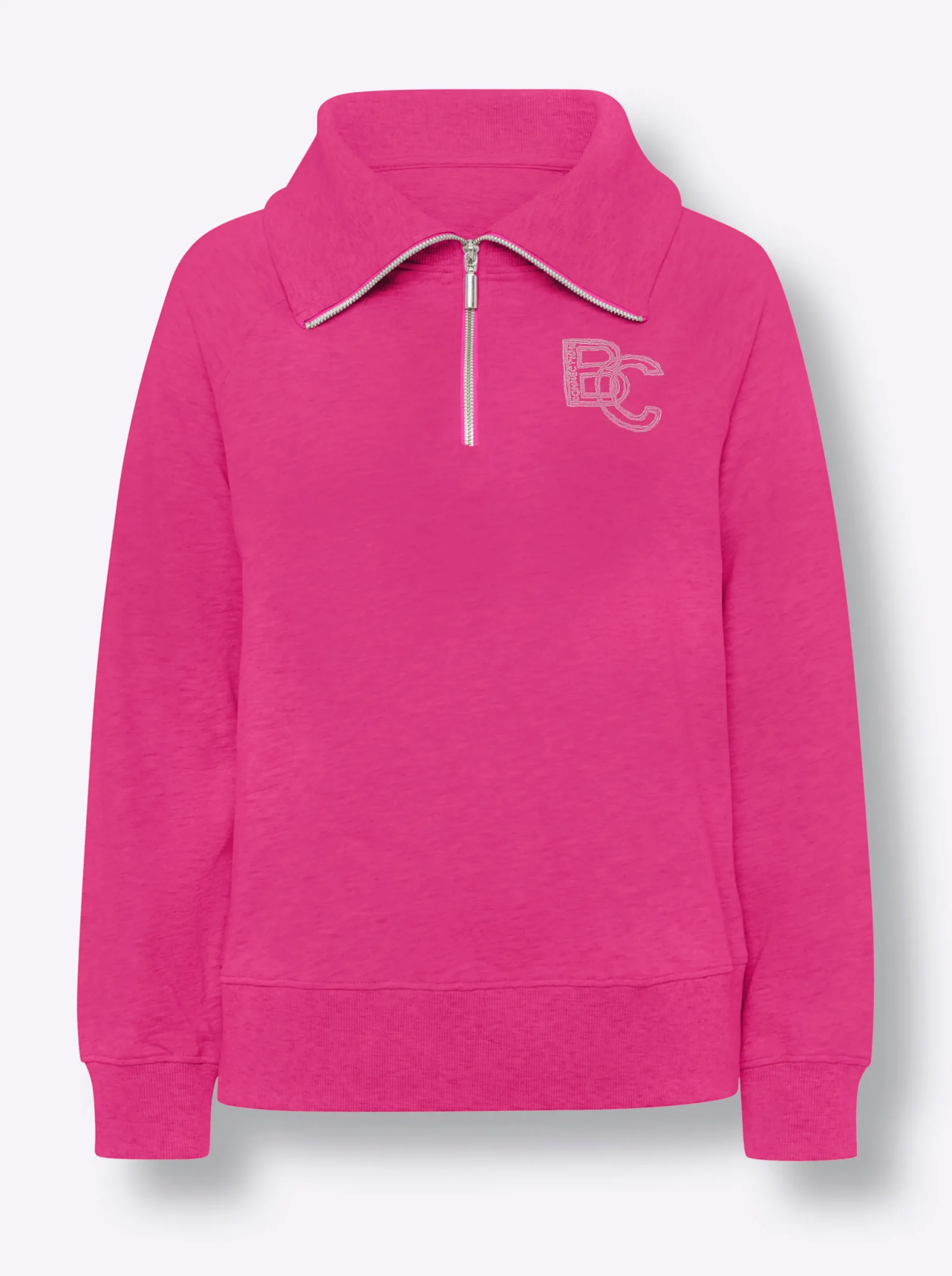 Shirts|heine Sweatshirt mit Troyer-Kragen fuchsia