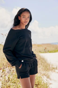 Strandmode|Hosen|LASCANA Sweatshorts schwarz