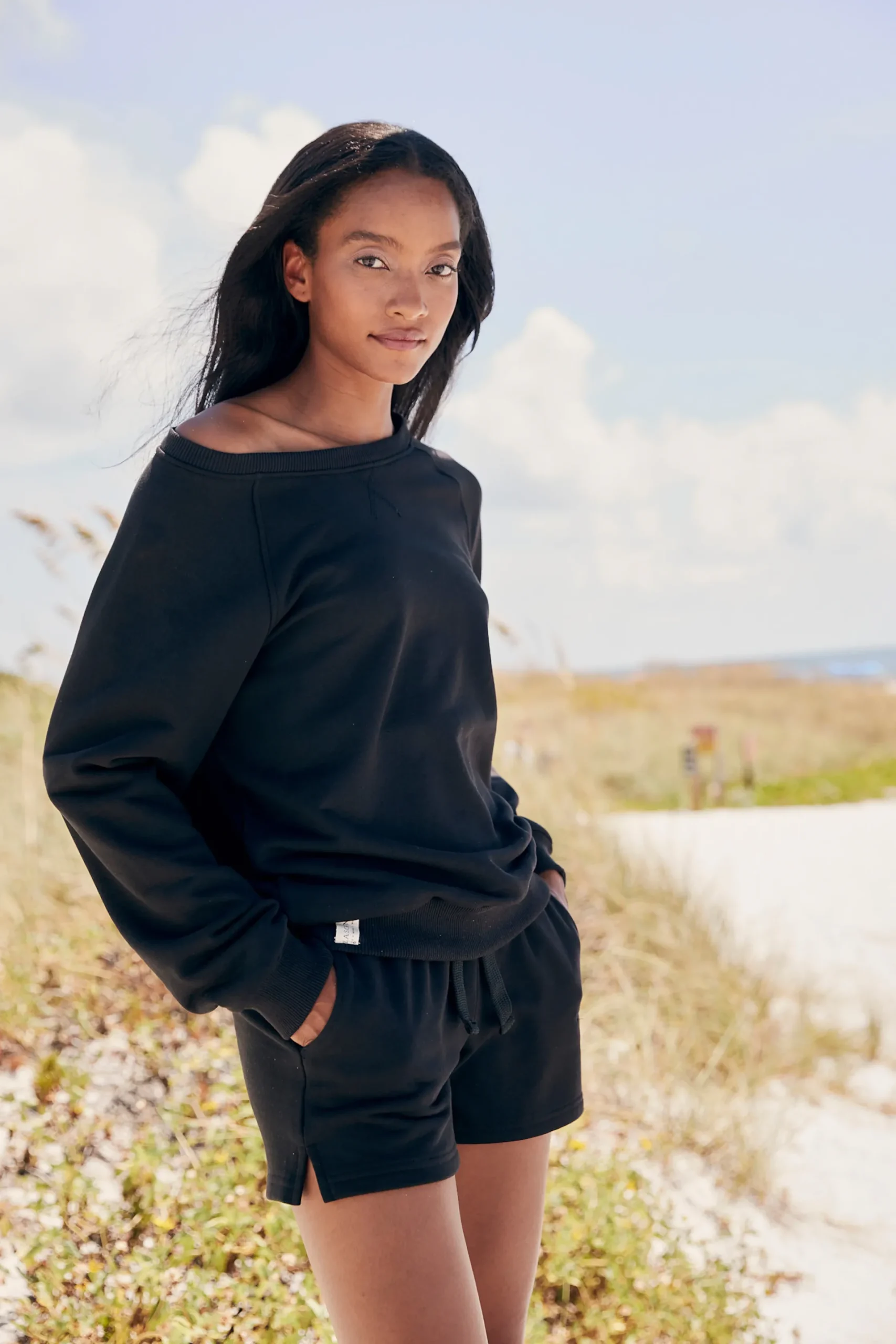 Strandmode|Hosen|LASCANA Sweatshorts schwarz