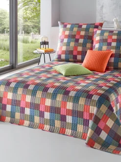 Tagesdecken|heine home Tagesdecke rot-bunt