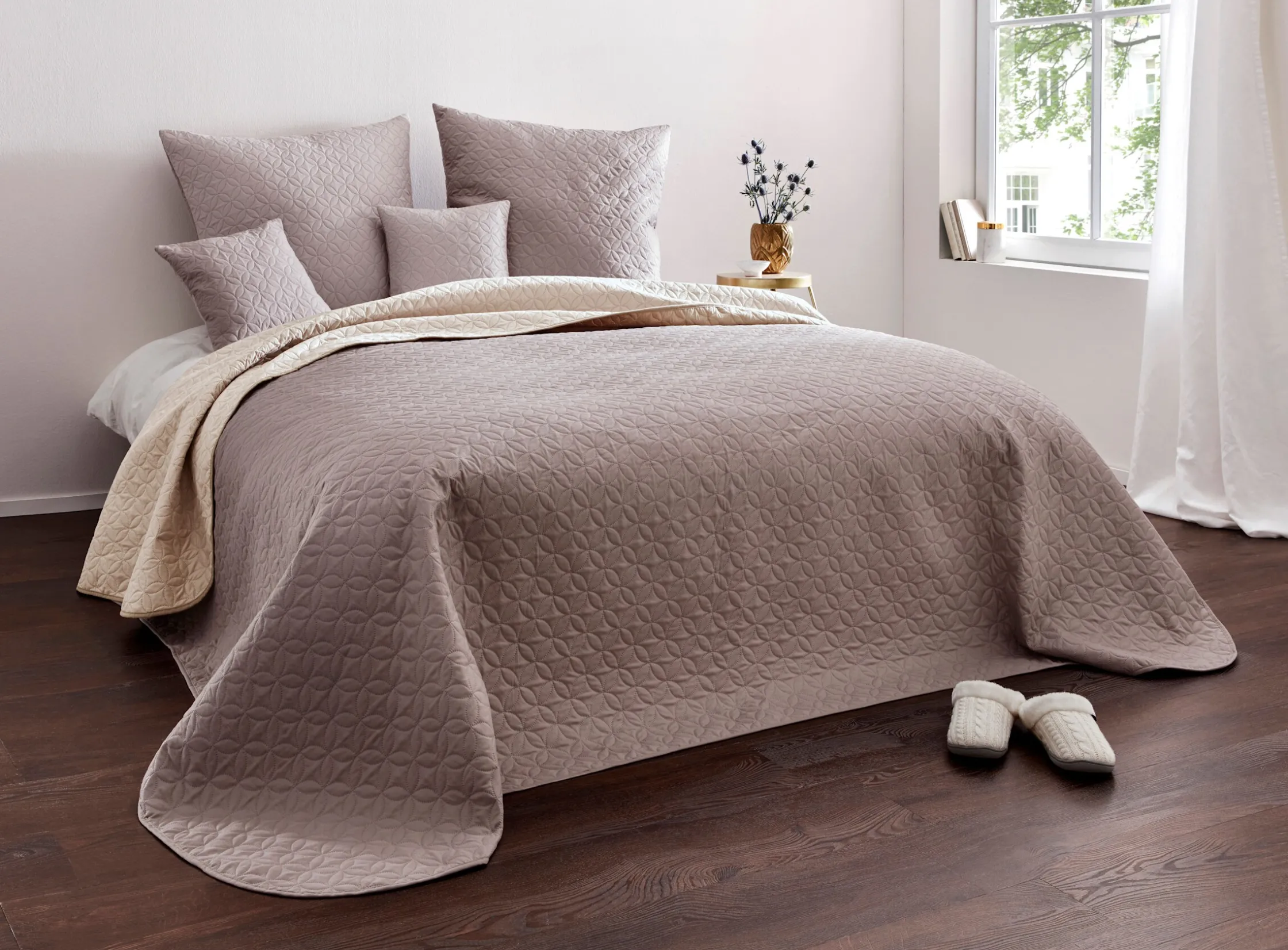 Tagesdecken|heine home Tagesdecke taupe-ecru