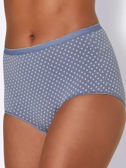Unterhosen|wäschepur Taillenslip 2xtaubenblau-bedruckt+1xtaubenblau