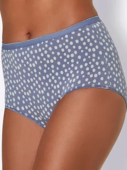 Unterhosen|wäschepur Taillenslip 2xtaubenblau-bedruckt+1xtaubenblau