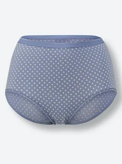 Unterhosen|wäschepur Taillenslip 2xtaubenblau-bedruckt+1xtaubenblau