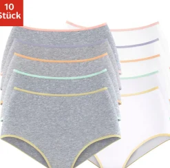 Unterhosen|petite fleur Taillenslip grau-meliert,weiß