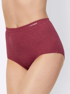 Unterhosen|wäschepur Taillenslip 2xmarine-meliert+2xdunkelrot-meliert