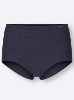 Unterhosen|wäschepur Taillenslip 2xmarine-meliert+2xdunkelrot-meliert