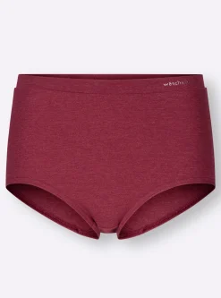 Unterhosen|wäschepur Taillenslip 2xmarine-meliert+2xdunkelrot-meliert