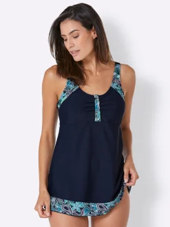 Tankinis|feel good Tankini-Oberteil marine-smaragd-bedruckt