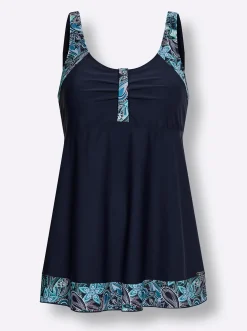 Tankinis|feel good Tankini-Oberteil marine-smaragd-bedruckt
