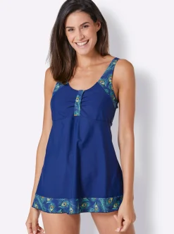 Tankinis|feel good Tankini-Top royalblau-blaugrün-bedruckt