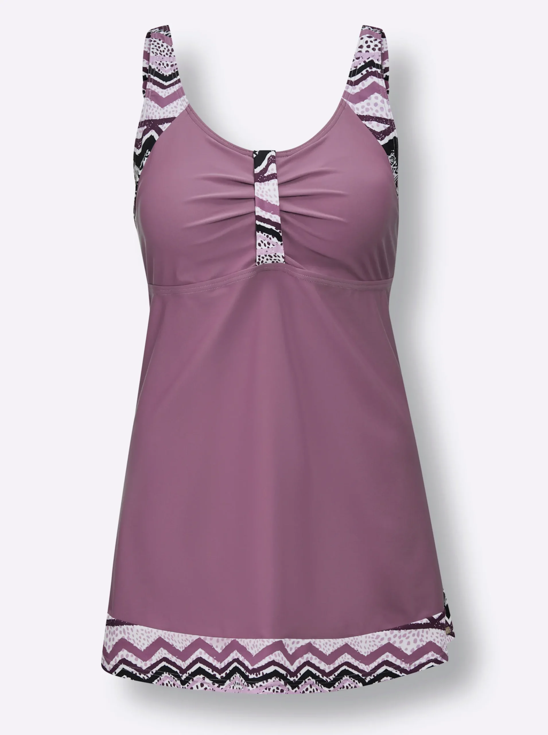 Tankinis|feel good Tankini-Top violett-schwarz-bedruckt