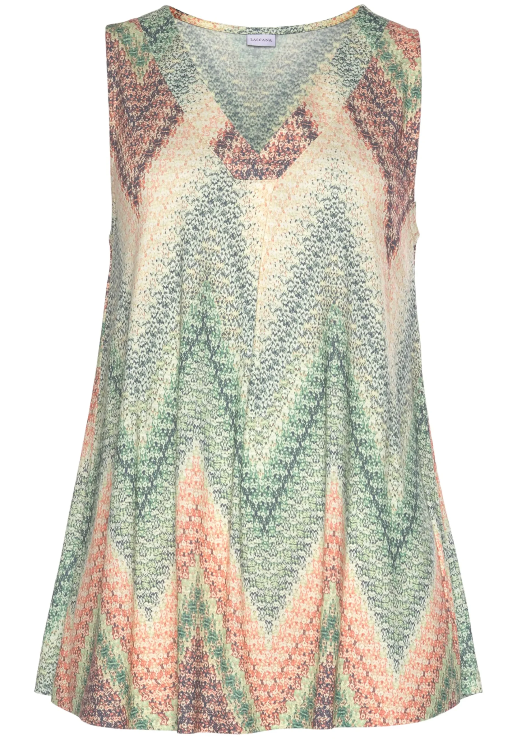 Strandmode|Shirts|LASCANA Tanktop grün-rost-aubergine-bedruckt