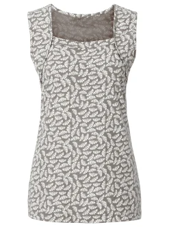 Shirts| Tanktop taupe-ecru-gemustert