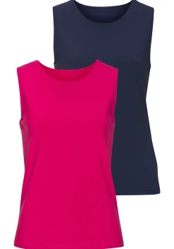 Strandmode|Shirts|LASCANA Tanktop hibiskus,navy