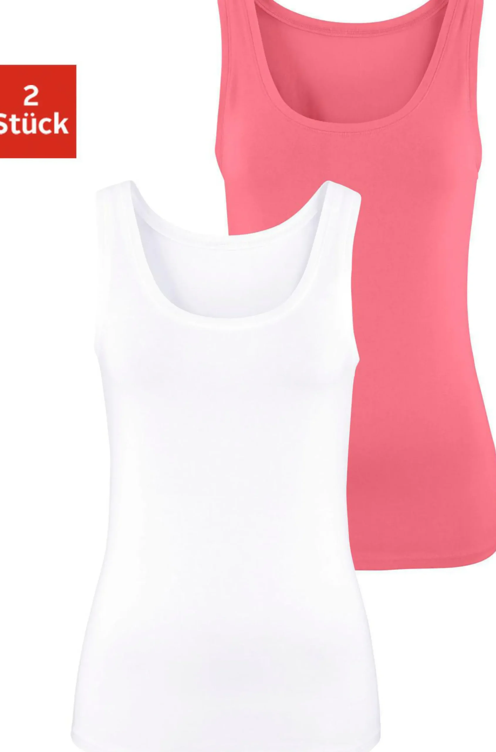 Shirts|Vivance Tanktop apricot,weiß