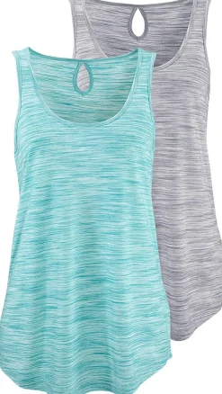 Shirts|Beachtime Tanktop mint-meliert,grau-meliert