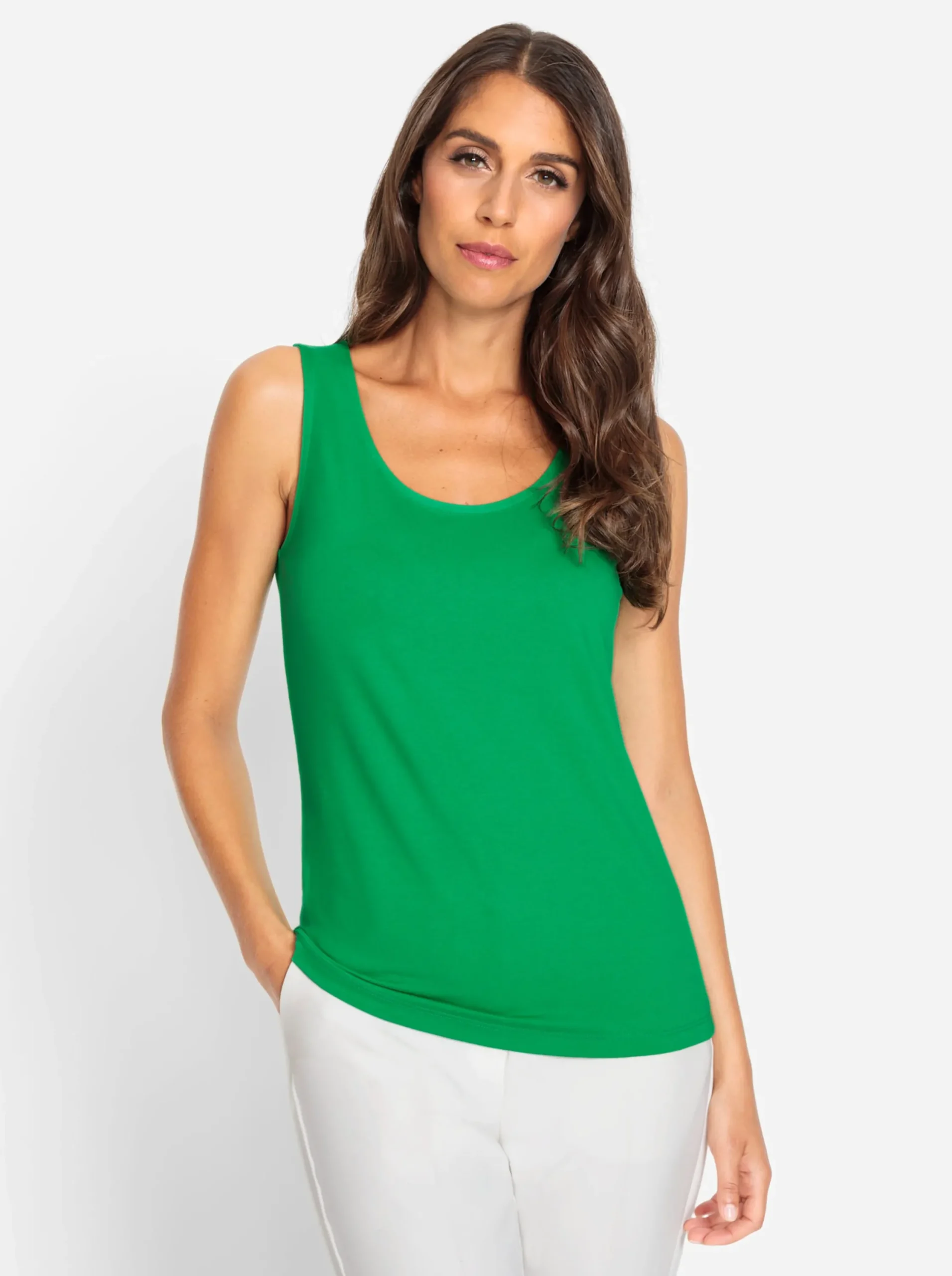 Shirts|heine Tanktop in Viskose-Qualität grasgrün