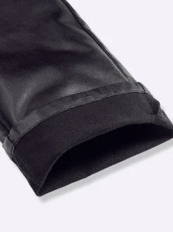 Hosen| Thermohose aus Leder-Imitat schwarz