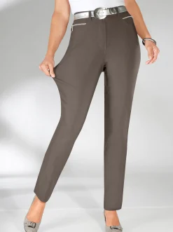 Hosen|Stehmann Comfort line Thermohose in elastischer Bengalin-Qualität taupe