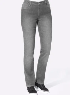 Jeans| Thermojeans mit kariertem Futter grey-denim