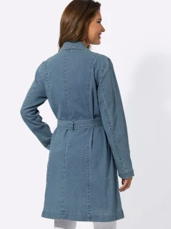 Mäntel| Trenchcoat mit Bindegürtel blue-bleached