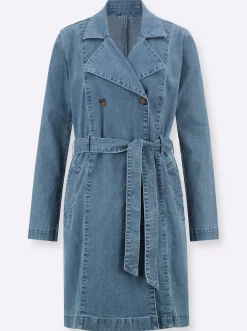 Mäntel| Trenchcoat mit Bindegürtel blue-bleached