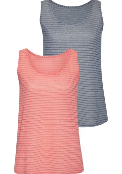 Strandmode|Shirts|Vivance Trägertop apricot,navy