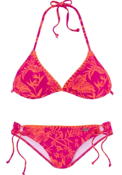 Bikinis|Venice Beach Triangel-Bikini orange-pinkbedruckt