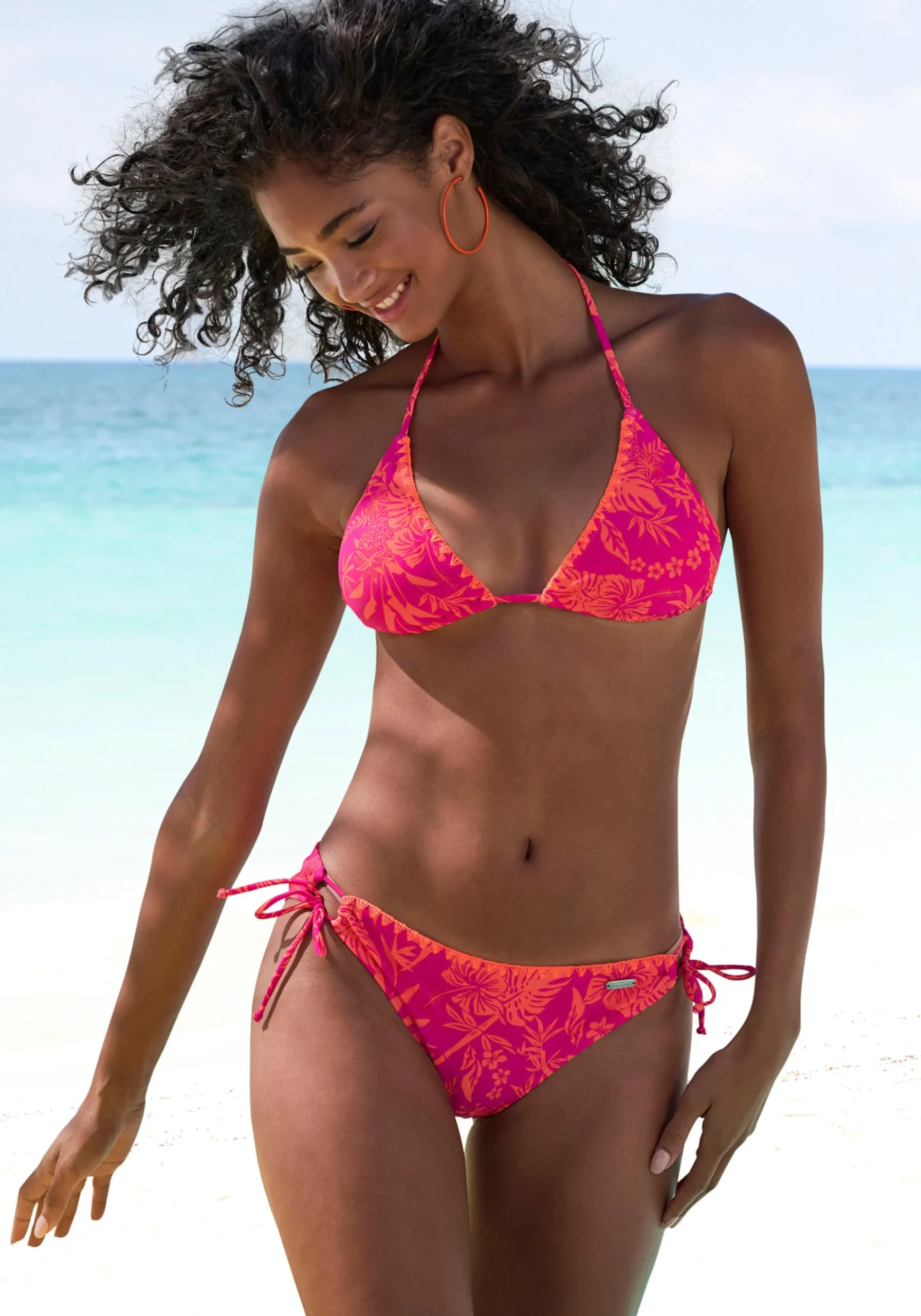 Bikinis|Venice Beach Triangel-Bikini orange-pinkbedruckt