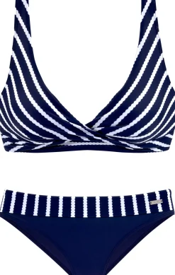 Bikinis|LASCANA Triangel-Bikini marine-weiß