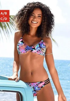 Bikinis|Bench. Triangel-Bikini-Top schwarz-bedruckt