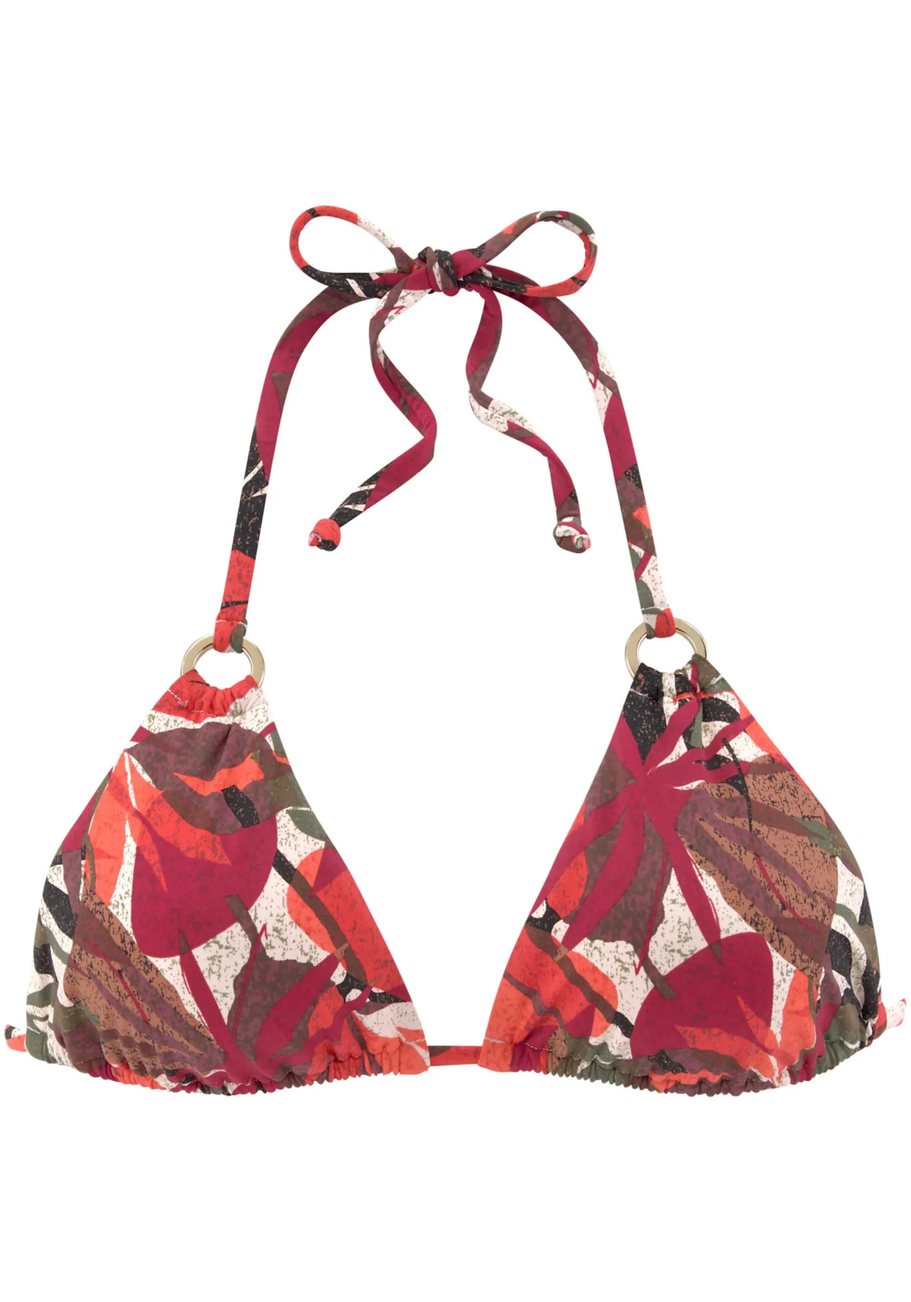 Bikinis|LASCANA Triangel-Bikini-Top rotbedruckt